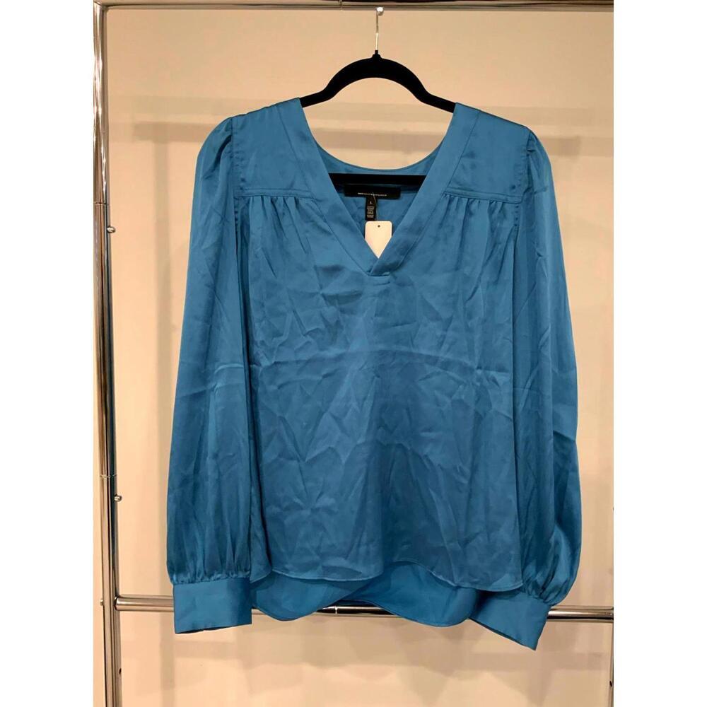 Elegant V-Neck Blouse by White House Black Market - Size L